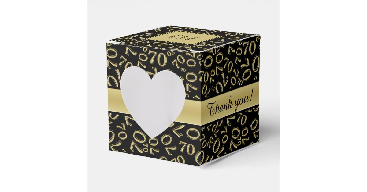 Thank You 70th Birthday Party Gold Black Theme Favor Box Zazzle Com