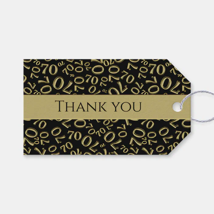 Thank You 70th Number Pattern Gold Black Gift s Zazzle Com