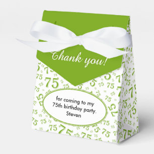 Thank You 75th Green/White Random Number Pattern Favor Boxes