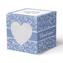 "Thank you" 85th Party Blue Random Number Pattern Favor Boxes