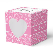 "Thank you" 85th Party pink Random Number Pattern Favor Boxes