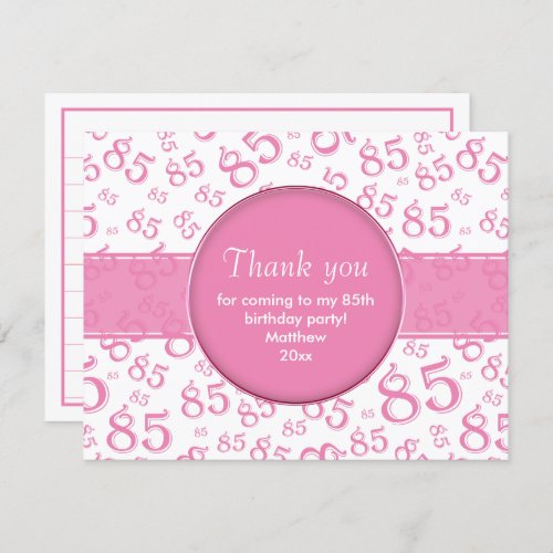 Thank You 85th PinkWhite Number Pattern
