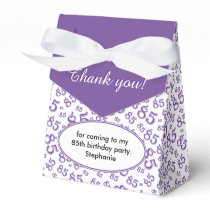 Thank You 85th Purple/White Random Number Pattern Favor Boxes