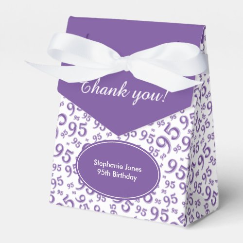 Thank You 95th Birthday Purple Number Pattern  Favor Boxes