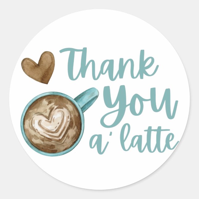 Thank You A' latte Sticker  (Front)