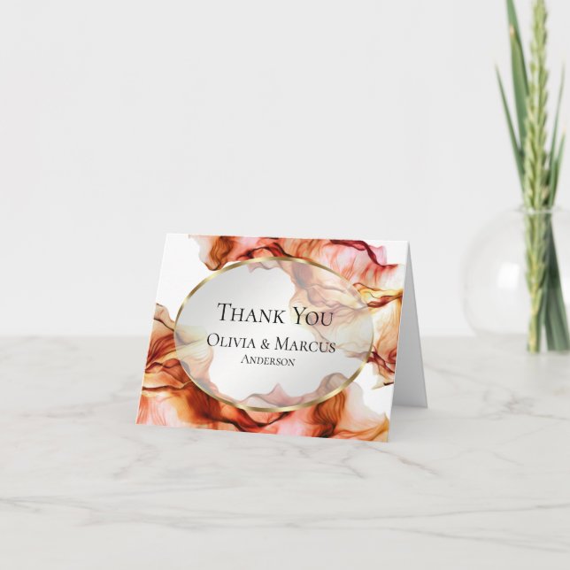 Thank You | Abstract Autumn Colors Watercolor Ink (Front)