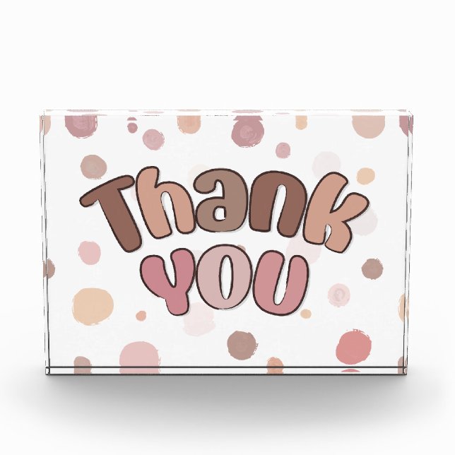 Thank you  acrylic award (Front)