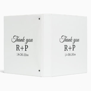 Thank you add couple name initial letter text date 3 ring binder