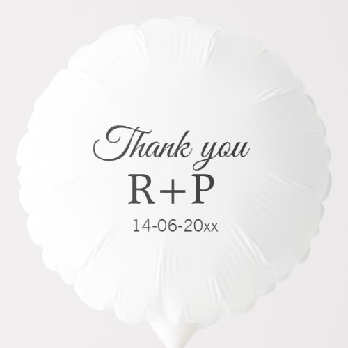 Thank you add couple name initial letter text date balloon