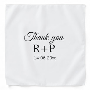 Thank you add couple name initial letter text date bandana