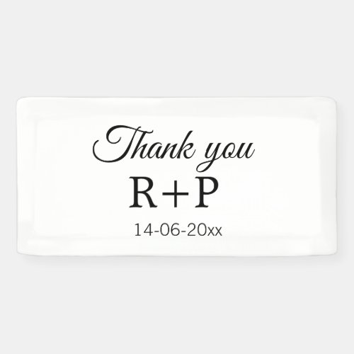 Thank you add couple name initial letter text date banner