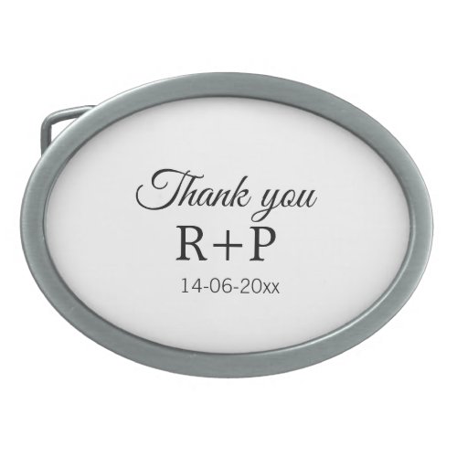 Thank you add couple name initial letter text date belt buckle