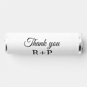 Thank you add couple name initial letter text date breath savers® mints