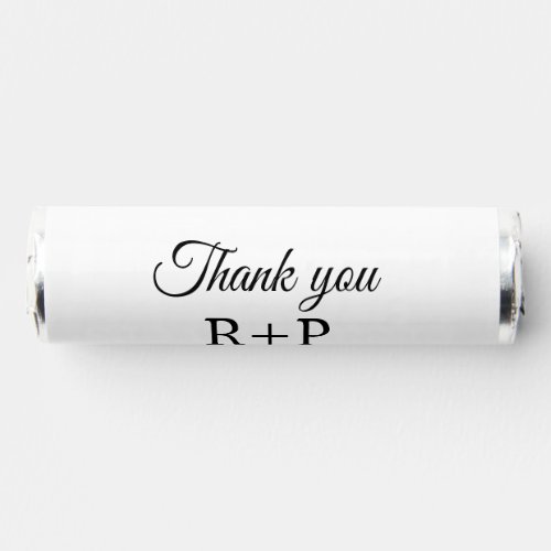 Thank you add couple name initial letter text date breath savers mints