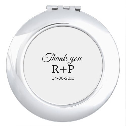 Thank you add couple name initial letter text date compact mirror