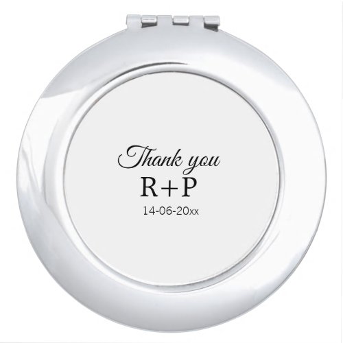 Thank you add couple name initial letter text date compact mirror