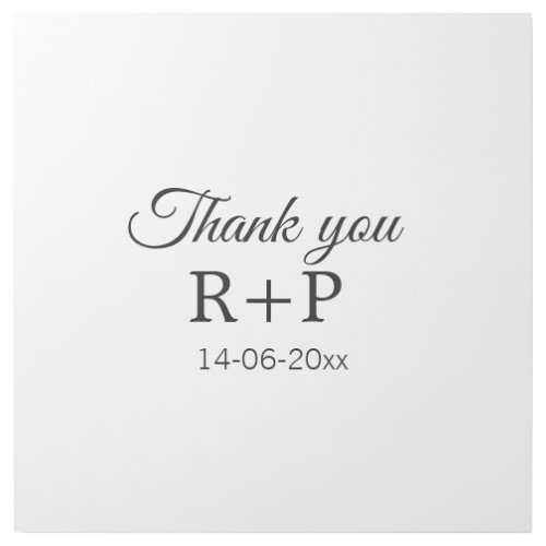 Thank you add couple name initial letter text date gallery wrap