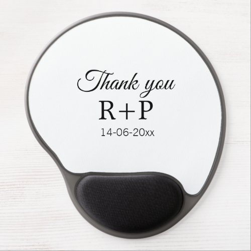 Thank you add couple name initial letter text date gel mouse pad