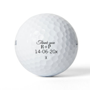 Thank you add couple name initial letter text date golf balls