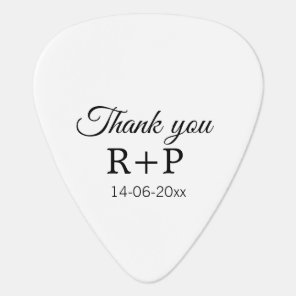 Thank you add couple name initial letter text date guitar pick
