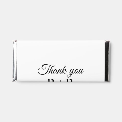 Thank you add couple name initial letter text date hershey bar favors
