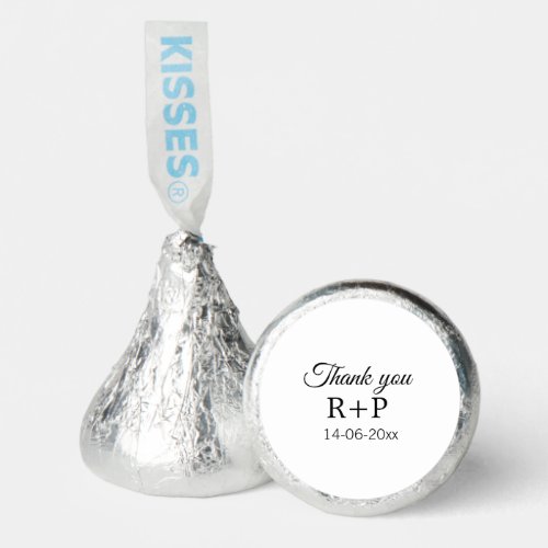 Thank you add couple name initial letter text date hersheys kisses