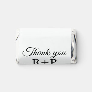 Thank you add couple name initial letter text date hershey's miniatures