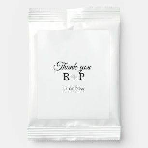 Thank you add couple name initial letter text date hot chocolate drink mix