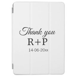 Thank you add couple name initial letter text date iPad air cover