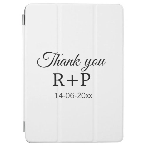 Thank you add couple name initial letter text date iPad air cover