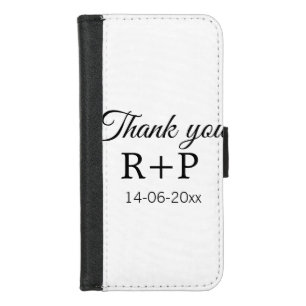 Thank you add couple name initial letter text date iPhone 8/7 wallet case