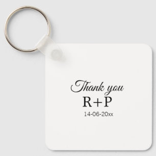 Thank you add couple name initial letter text date keychain