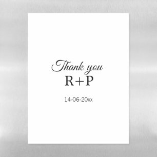 Thank you add couple name initial letter text date magnetic dry erase sheet