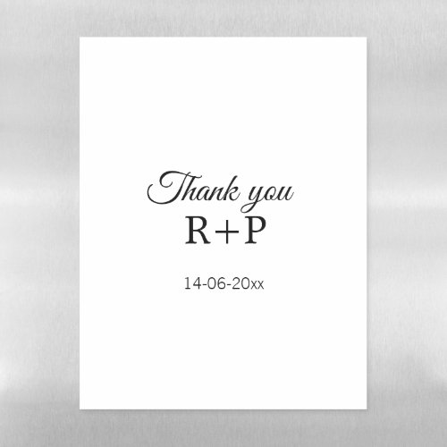 Thank you add couple name initial letter text date magnetic dry erase sheet