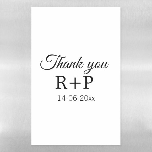 Thank you add couple name initial letter text date magnetic dry erase sheet