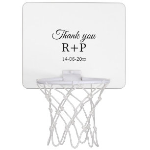 Thank you add couple name initial letter text date mini basketball hoop