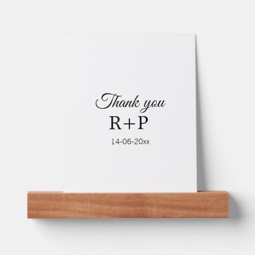 Thank you add couple name initial letter text date picture ledge
