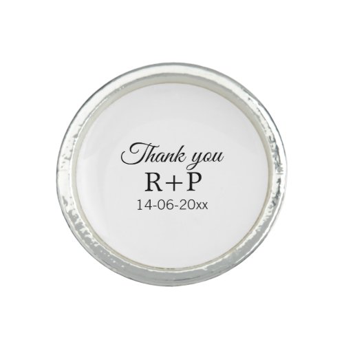 Thank you add couple name initial letter text date ring