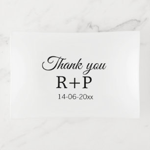 Thank you add couple name initial letter text date trinket tray