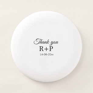 Thank you add couple name initial letter text date Wham-O frisbee