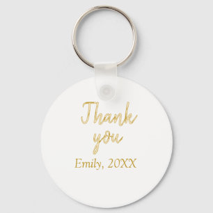 Thank you add name message 20XX GOLD ORANGE PASTEL Keychain