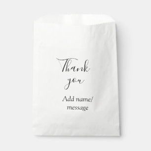 Thank you add name message simple stylish calligra favor bag