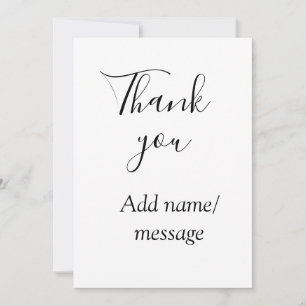 Thank you add name message simple stylish calligra holiday card