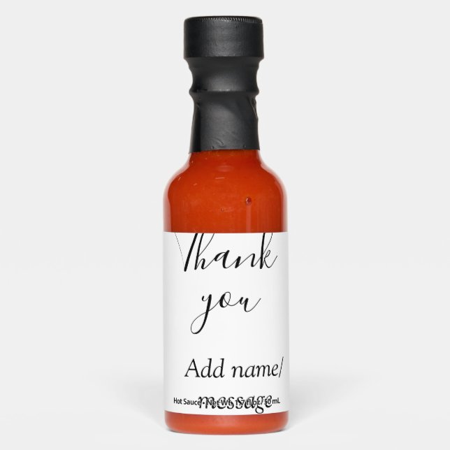 Thank you add name message simple stylish calligra hot sauces (Front)