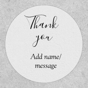 Thank you add name message simple stylish calligra patch