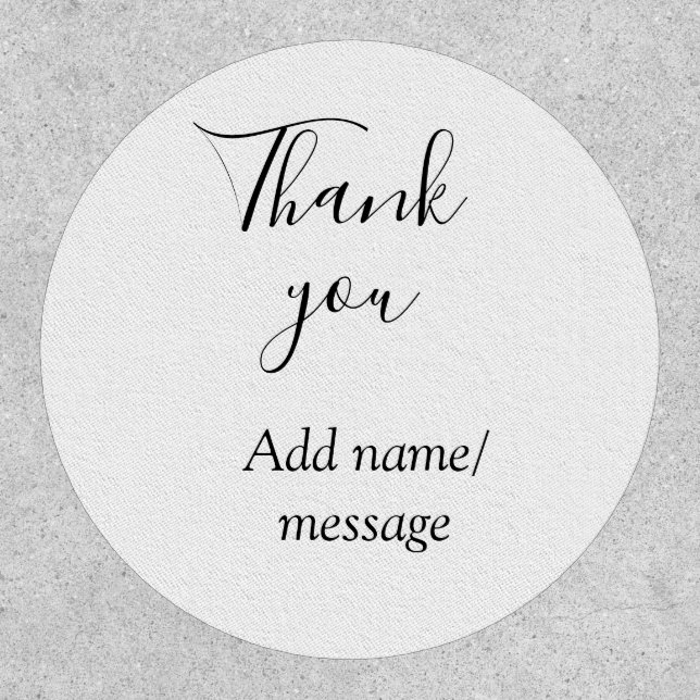 Thank you add name message simple stylish calligra patch (Front)