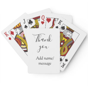 Thank you add name message simple stylish calligra poker cards
