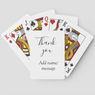 Thank you add name message simple stylish calligra poker cards