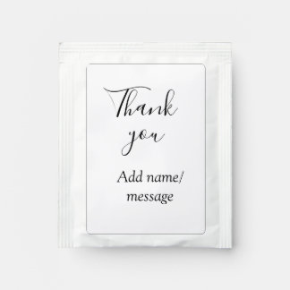 Thank you add name message simple stylish calligra tea bag drink mix