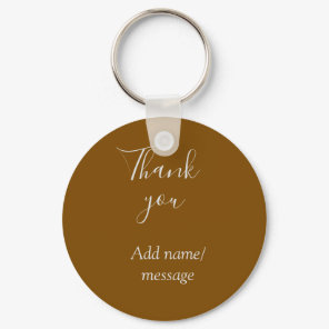 Thank you add name message simple stylish golden s keychain